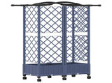 Raised Bed with Trellis and Roof Grey 124 x 40 x 129 cm PP 3423019