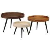 Round Coffee Tables 3 pcs Solid Wood Mango 352033