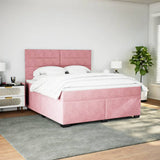 Box Spring Bed with Mattress Pink 200x200 cm Velvet 3291007