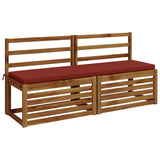2-Piece Bench Cushions SOEST 2 pcs 100% Polyester Red 949039