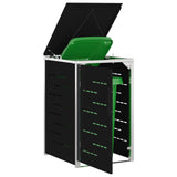 Wheelie Bin Storage Black 77.5 x 69 x 112.5 cm Stainless Steel 42028994