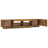 2 Piece TV Cabinet Set with LED Lights Smoked Oak Engineered Wood 3120170