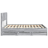 Bed Frame with Storage and Headboard Grey Sonoma 150 x 200 cm 3414298