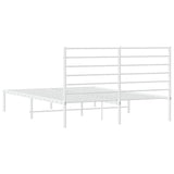 Metal Bed Frame without Mattress with Headboard White 140x200cm 352369