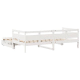 Daybed with Trundle and Drawers without Mattress White 90x190 cm Single 3302236