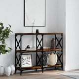 Console Table Smoked Oak 100x28x80.5 cm Engineered Wood 835421