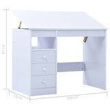 ZNTS Children Drawing Study Desk Tiltable White 287448