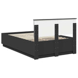 Bed Frame with Headboard Black 120 x 200 cm Engineered Wood 3408188