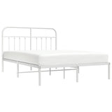 Metal Bed Frame without Mattress with Headboard White 135x190cm 352626
