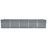Garden Raised Bed Galvanised Steel 400x80x77 cm Grey 47060