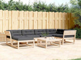 6 Piece Garden Sofa Set with Cushions Solid Wood Pine 3217040