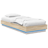 Bed Frame with LED Sonoma Oak 80 x 200 cm Engineered Wood 8009004