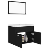 Bathroom Furniture Set Black Engineered Wood 3070866