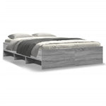 Bed Frame without Mattress Grey Sonoma 140x200 cm Engineered Wood 3295658