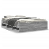 Bed Frame without Mattress Grey Sonoma 140x200 cm Engineered Wood 3295658