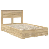 Bed Frame with Drawer with Headboard Manual Engineered Wood 3410005