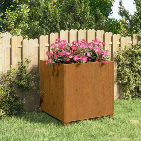 Planter with Legs Rusty 50x50x50 cm Corten Steel 823682