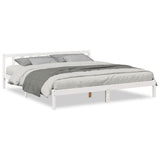Extra Long Bed Frame without Mattress White 200x210 cm Solid Wood Pine 852441