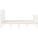 Bed Frame without Mattress White Small Double Solid Wood Pine 3192852