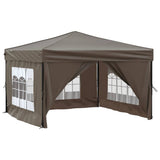 Folding Party Tent with Sidewalls Taupe 3x3 m 93526