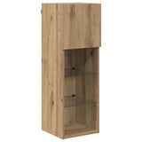 TV Wall Cabinets Wall-mounted 4 pcs Black Oak Engineered Wood 3402918