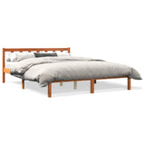 Bed Frame without Mattress Wax Brown 150x200 cm King Size Solid Wood Pine 844810