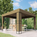 Gazebo with Double Roof 3x3x2.7 m Taupe 180 g/m 312218