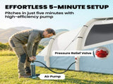 Inflatable Camping Tent w/ Air Pump, Easy Setup 2-3 Person Blow Up Tent, Light Blue T3398P555162