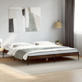 ZNTS Bed Frame Brown Oak 180x200 cm Super King Engineered Wood and Metal 845005