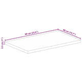 Table Top 60x40x2.5 cm Rectangular Solid Wood Acacia 370904
