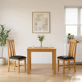 Dining Set 3 pcs Black Solid Oak Wood 3430319