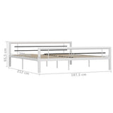 Bed Frame White and Black Metal Super King Durable Bed Frame 284549