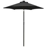 Garden Parasol with LED Lights Black 200x211 cm Aluminium 313563