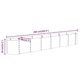 Garden Raised Bed Galvanised Steel 260x40x36 cm Anthracite 318881