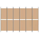 6-Panel Room Divider Beige 300 x 200 cm Fabric 42039222
