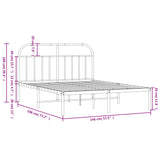 Bed Frame Black Powder-coated steel Double Bed Frame 353635