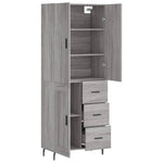 Highboard Grey Sonoma 69.5x34x180 cm Engineered Wood 3196033