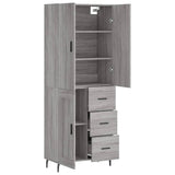 Highboard Grey Sonoma 69,5x34x180 cm Engineered Wood 3196033