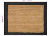 Area Rugs Dark Grey 300 x 300 cm Jute 42010699