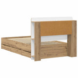 Bed Frame with Storage Artisan Oak 80 x 200 cm Engineered Wood 3433997