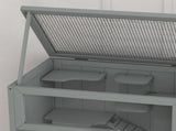 Wooden Hamster Cage 3 Tier House w/ Storage Shelf, Openable Top for Gerbils, Grey T3398P350015