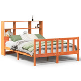 ZNTS Bookcase Bed without Mattress Wax Brown 160x200 cm Solid Wood 3322153
