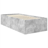 Bed Frame Concrete Grey 90 x 190 cm Engineered Wood 3408616