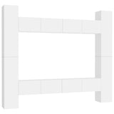 ZNTS 8 Piece TV Cabinet Set White Engineered Wood 3078651