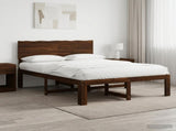 Double Bed Frame with Headboard ROSTOCK Dark Brown 120 x 200 cm 903335