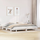 ZNTS Bed Frame without Mattress White 180x200 cm Super King Solid Wood Pine 3302265