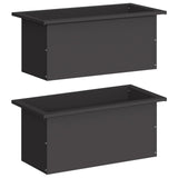 Garden Planter with LED 2 pcs Black 30 x 60 x 30 cm Steel 8008085