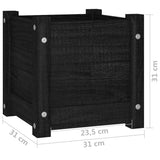 Garden Planters 2 pcs Black 31x31x31 cm Solid Pinewood 810531