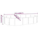 Garden Raised Bed Galvanised Steel 214x140x36 cm Anthracite 319026