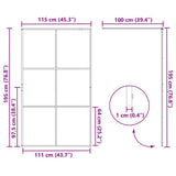 Walk-in Shower Wall Black 115 x 195 cm Tempered Glass 42022045